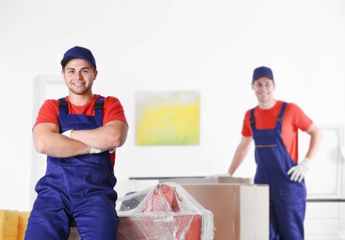 Removal team planning a move in Southall street