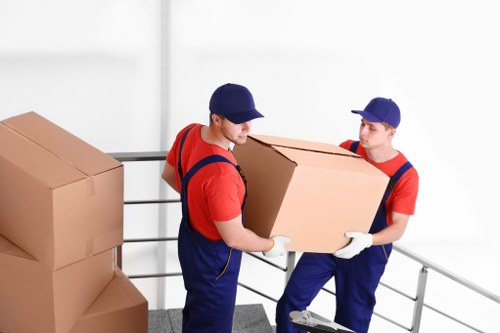 Packing and loading process during a business relocation in Southall