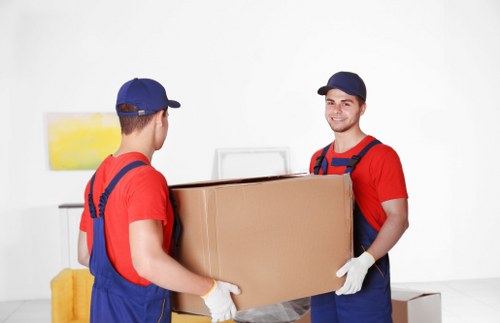 Removal truck supporting a commercial move in West London