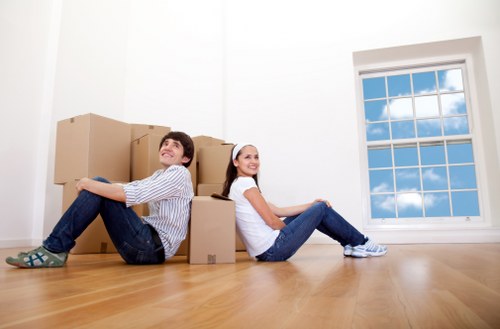 Loading furniture into a removal van in Southall