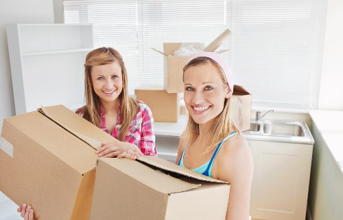 Boxes and furniture ready for a Southall home relocation